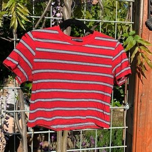 Brandy Melville Striped Crop Tee